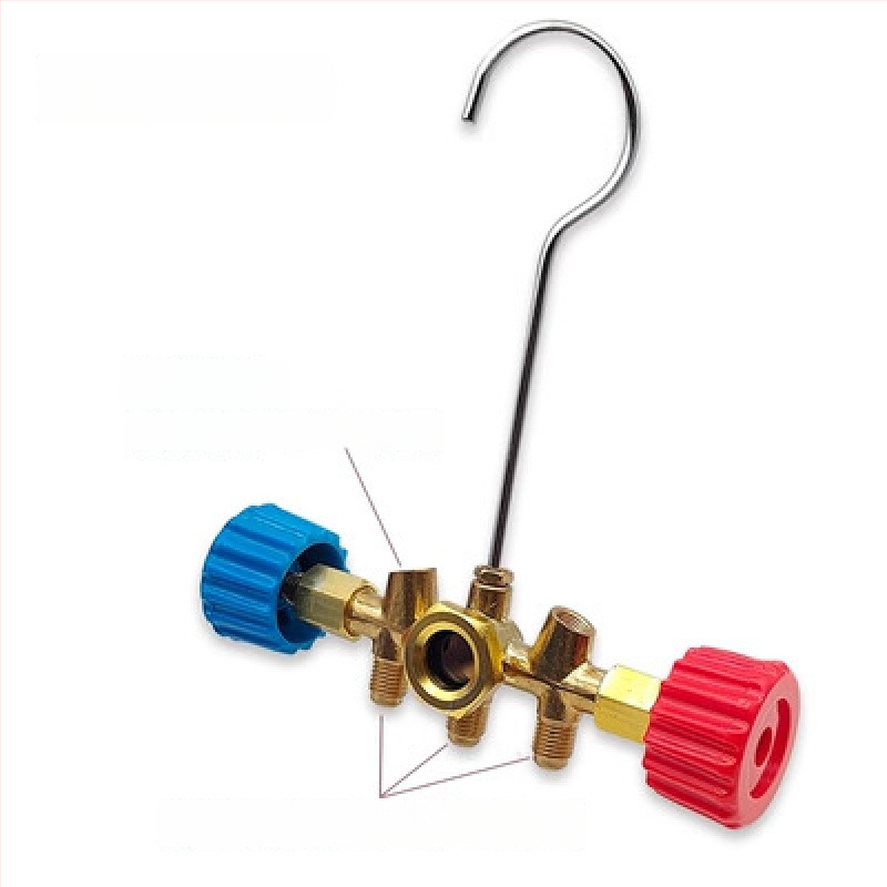 Συσκευή βαλβίδων: διακόπτης και τριόδρομη βαλβίδα, πιεσόμετρο, οπτικό παράθυρο ψυκτικού, εκκενωτικό βαλβίδας