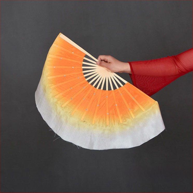 Двустранен танцов фен в Yangko стил с лампа-фон с цветя за деца, за изпълнения в детска градина и начално училище; Марка: Other; Пуснат през лято 2021