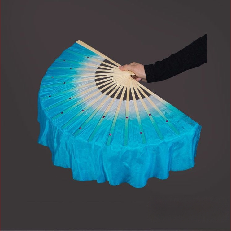 Двустранен танцов фен в Yangko стил с лампа-фон с цветя за деца, за изпълнения в детска градина и начално училище; Марка: Other; Пуснат през лято 2021