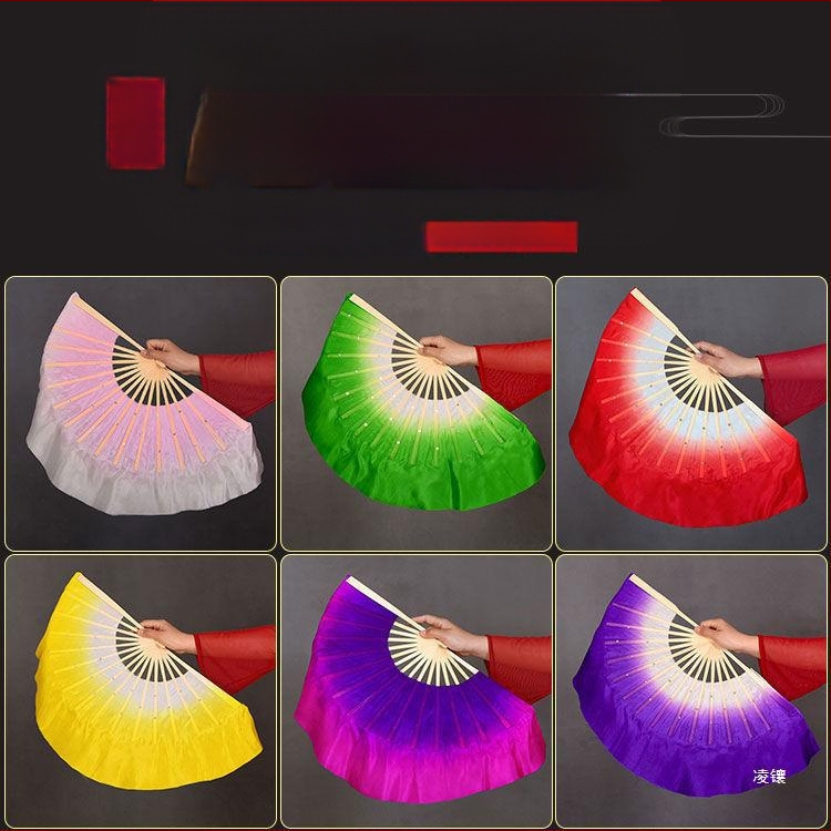 Двустранен танцов фен в Yangko стил с лампа-фон с цветя за деца, за изпълнения в детска градина и начално училище; Марка: Other; Пуснат през лято 2021