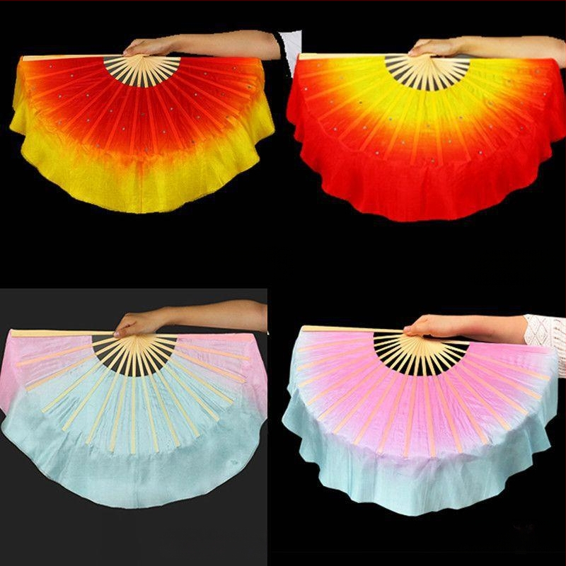 Двустранен танцов фен в Yangko стил с лампа-фон с цветя за деца, за изпълнения в детска градина и начално училище; Марка: Other; Пуснат през лято 2021