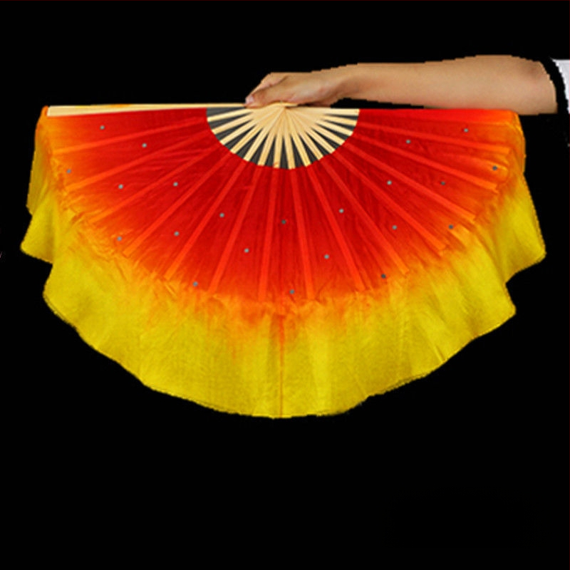 Двустранен танцов фен в Yangko стил с лампа-фон с цветя за деца, за изпълнения в детска градина и начално училище; Марка: Other; Пуснат през лято 2021