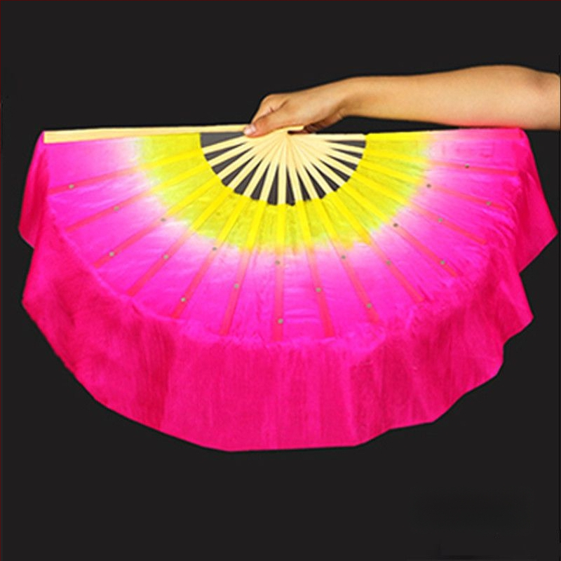 Двустранен танцов фен в Yangko стил с лампа-фон с цветя за деца, за изпълнения в детска градина и начално училище; Марка: Other; Пуснат през лято 2021