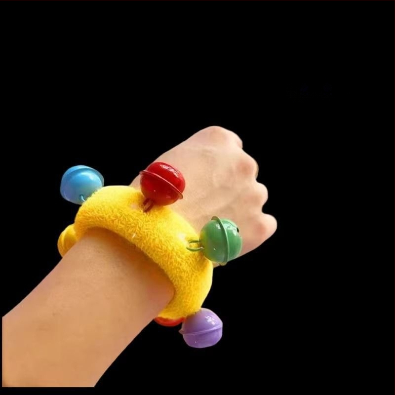 Гривна за китка със звънче и дизайн на цвете, еластична лента за детски танцови изпълнения