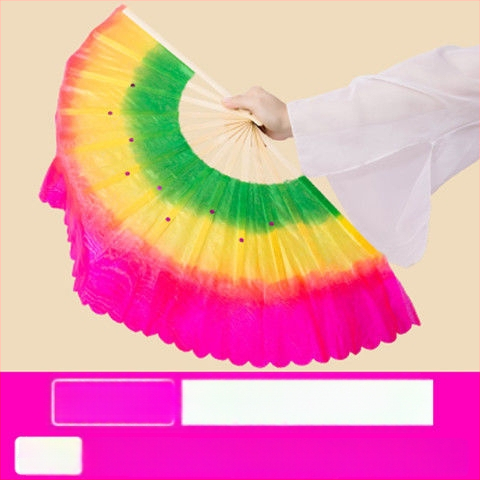 Двустранен Yangko танцов фен за изпълнение, сценичен реквизит, марка Unique, пуснат лято 2021