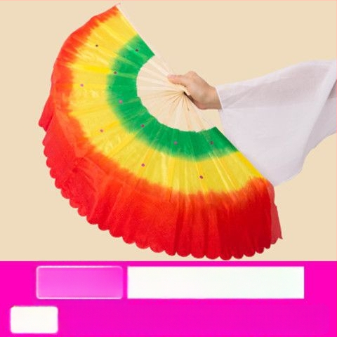 Двустранен Yangko танцов фен за изпълнение, сценичен реквизит, марка Unique, пуснат лято 2021