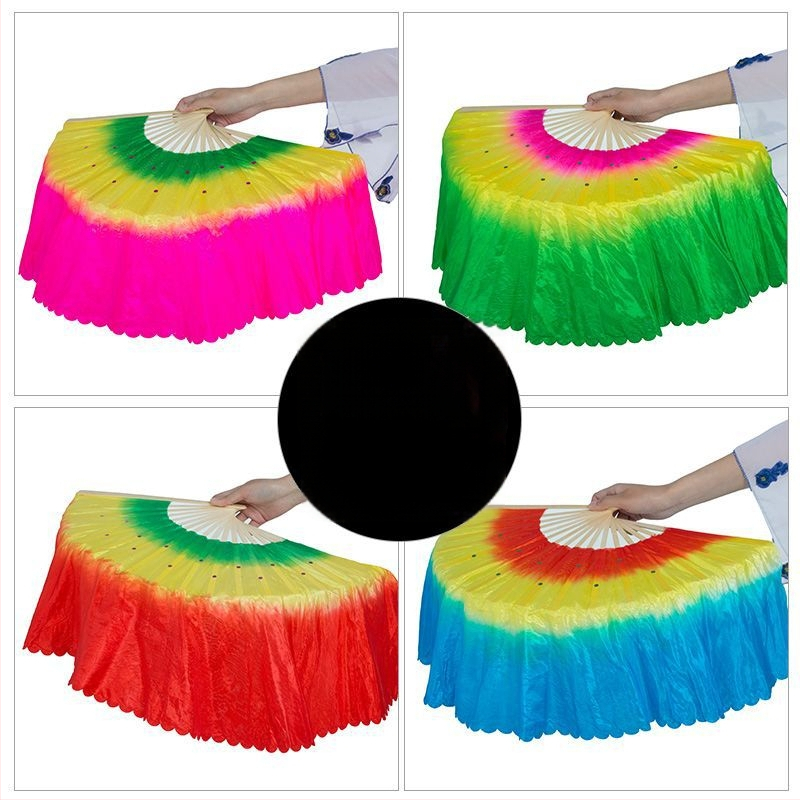 Двустранен Yangko танцов фен за изпълнение, сценичен реквизит, марка Unique, пуснат лято 2021