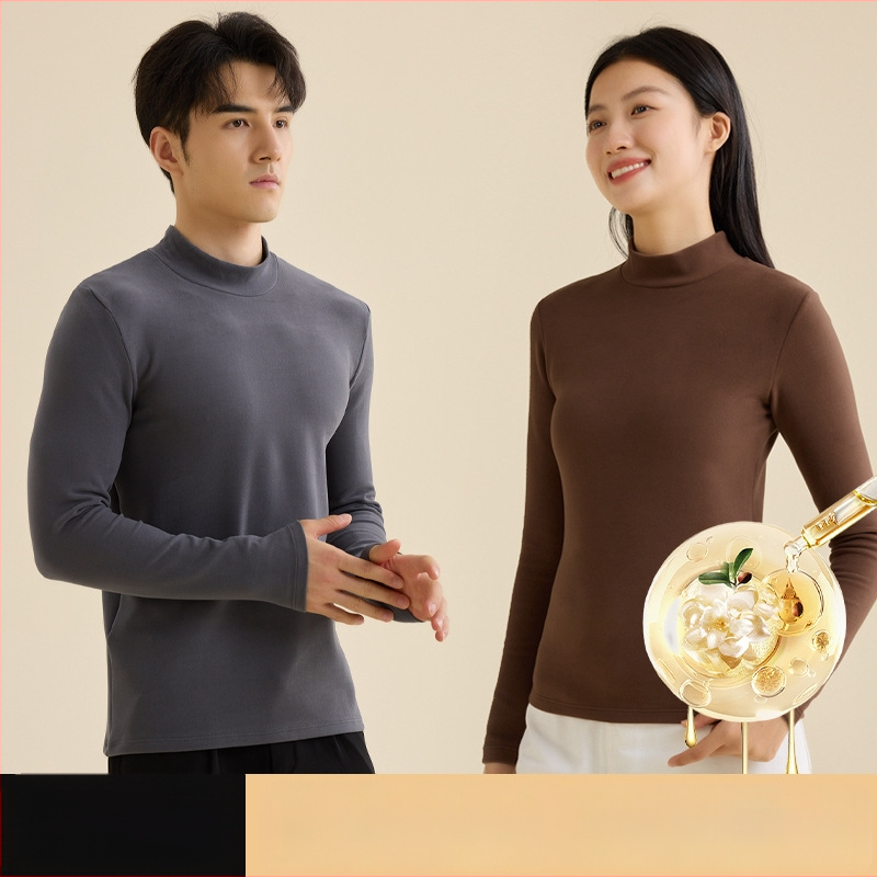 Pagrindinio sluoksnio marškinėliai su puse aukščio kaklu, dvipusis fleece, ilgomis rankovėmis, unisex, poliesteris 251–300 g/m²