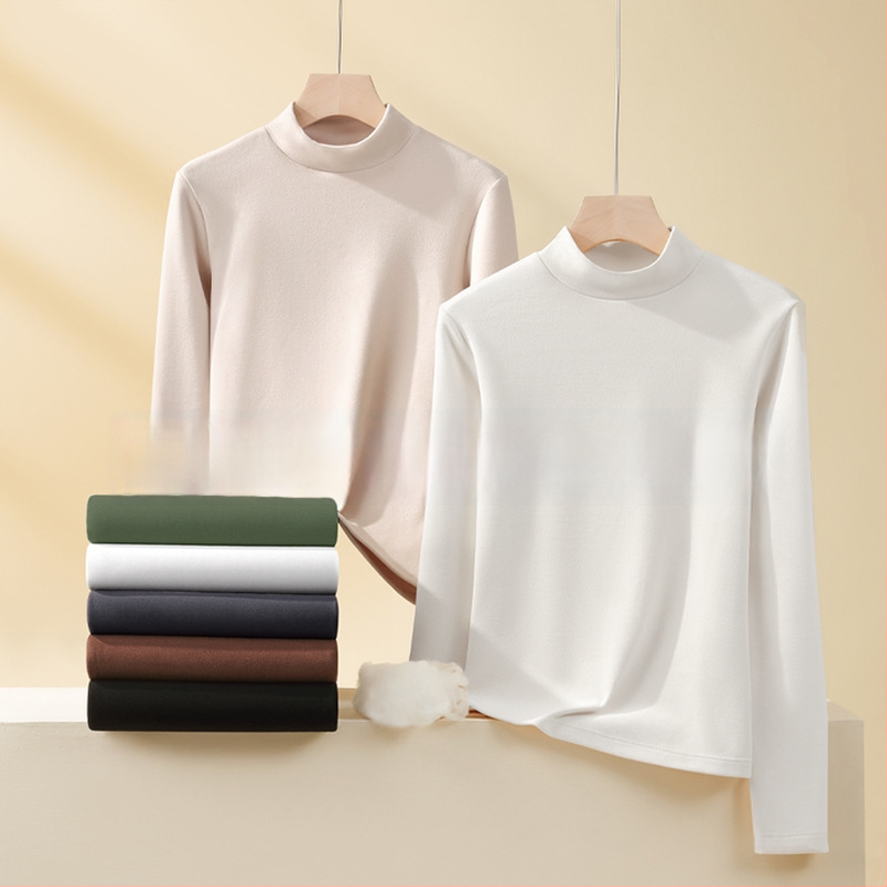 Pagrindinio sluoksnio marškinėliai su puse aukščio kaklu, dvipusis fleece, ilgomis rankovėmis, unisex, poliesteris 251–300 g/m²