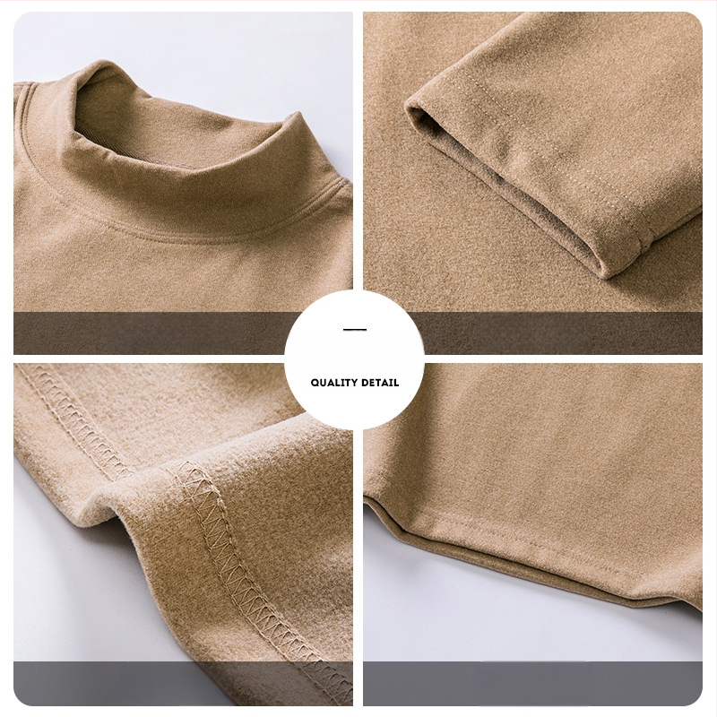 Pagrindinio sluoksnio marškinėliai su puse aukščio kaklu, dvipusis fleece, ilgomis rankovėmis, unisex, poliesteris 251–300 g/m²