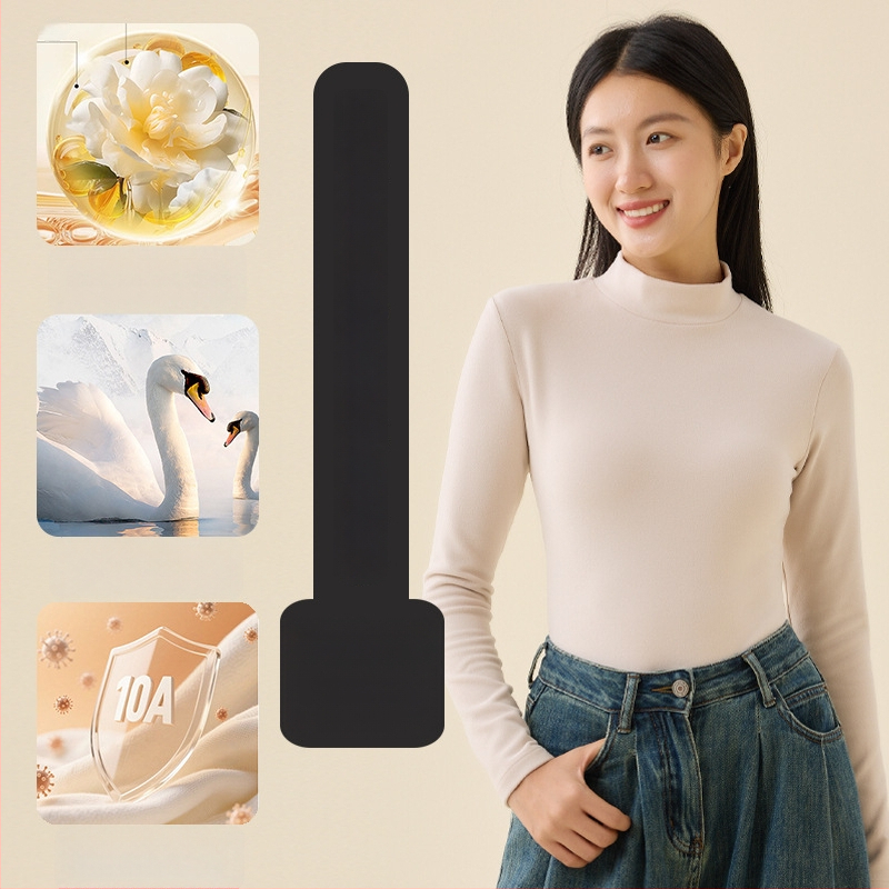 Pagrindinio sluoksnio marškinėliai su puse aukščio kaklu, dvipusis fleece, ilgomis rankovėmis, unisex, poliesteris 251–300 g/m²