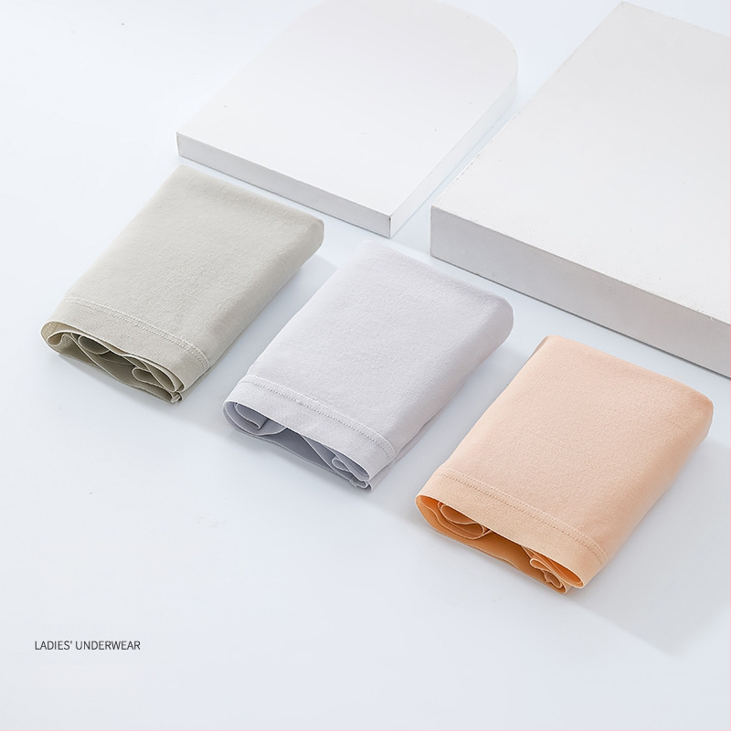 Дамски памучни долнища от 100% памук, дишащи и невидими под дрехите, средна талия, памучна подплата