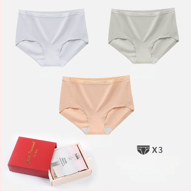 Дамски памучни долнища от 100% памук, дишащи и невидими под дрехите, средна талия, памучна подплата