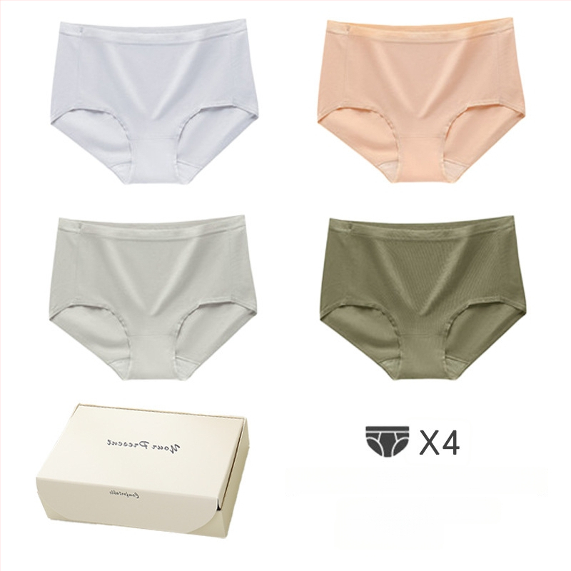 Дамски памучни долнища от 100% памук, дишащи и невидими под дрехите, средна талия, памучна подплата