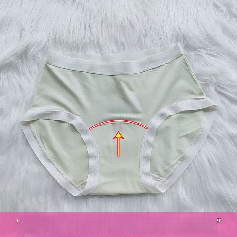 Дамски бикини от модал със средна талия, дишащи и антибактериални, с памучно чатало