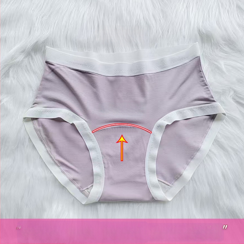 Дамски бикини от модал със средна талия, дишащи и антибактериални, с памучно чатало