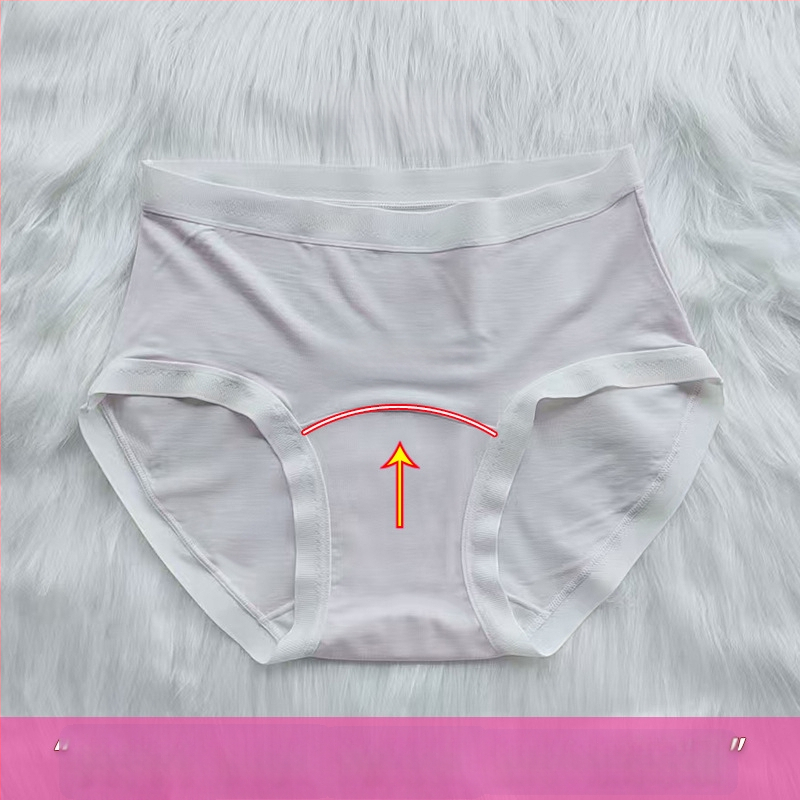 Дамски бикини от модал със средна талия, дишащи и антибактериални, с памучно чатало