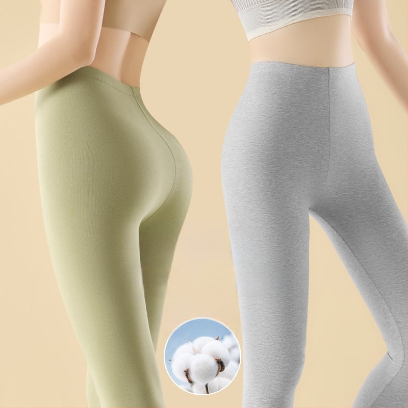Moteriški medvilniniai terminiai leggingai su aukštu liemeniu, pakelia sėdmenis, kūno formavimas, palaiko šilumą