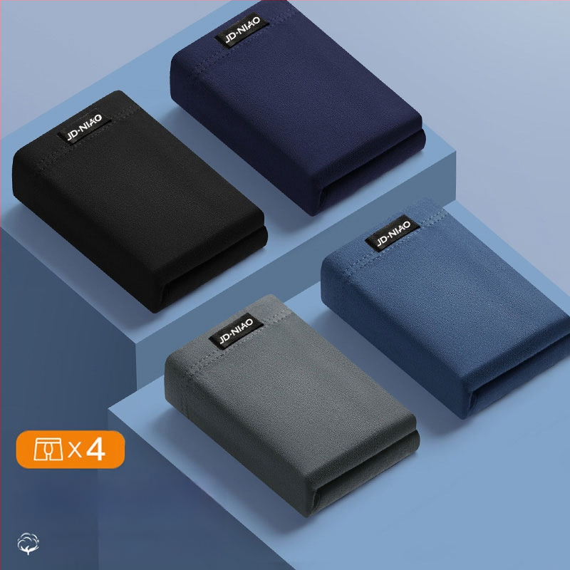 Vyrų medvilniniai bokseriai, kvėpuojantys, megzti, vidutinio liemens, vienos spalvos