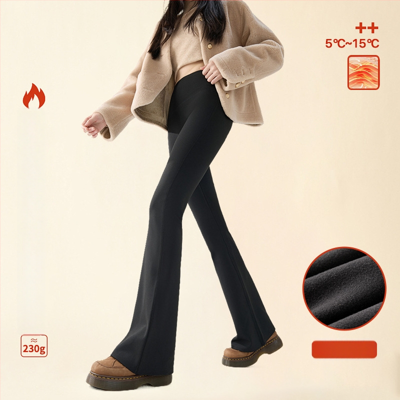 Sieviešu bikses ar polārai odere, ar nedaudz izstieptu siluetu, neilona–spandex maisījums (70-80% neilona, <30% spandex), bieza un silta, 3D raksts