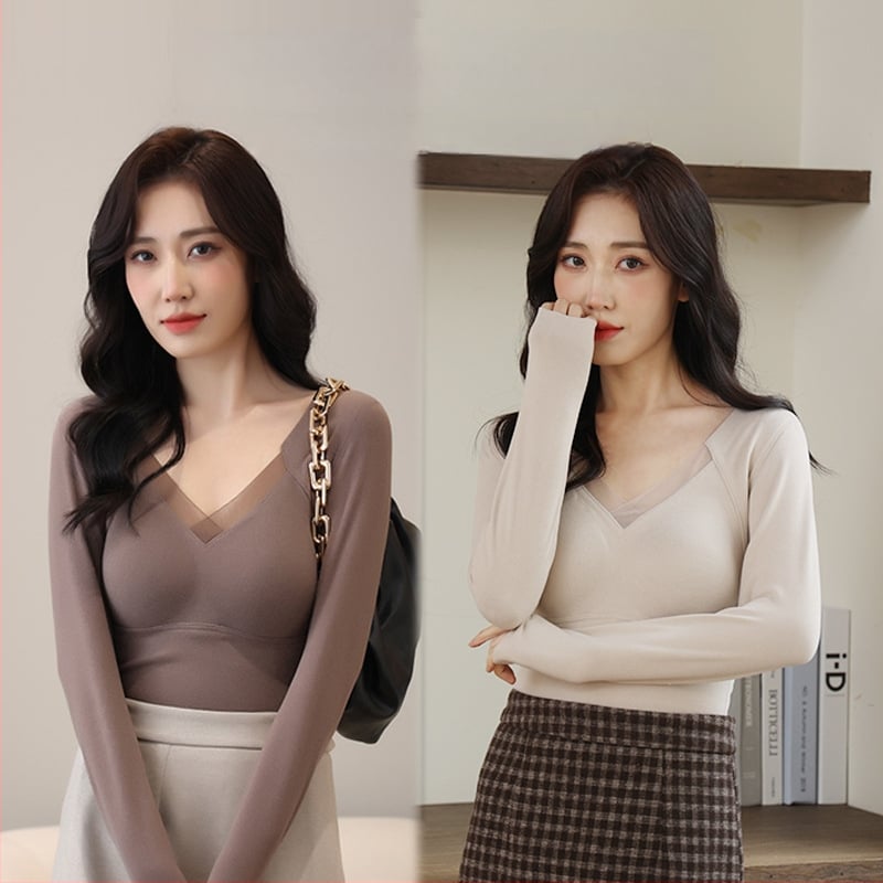 Kamisole bezšuvju, viengabala tops ar krūšu spilventiņu, V-dekoltē, bieza auduma (251–300 g/m2)