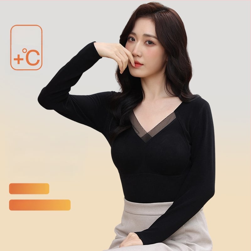 Kamisole bezšuvju, viengabala tops ar krūšu spilventiņu, V-dekoltē, bieza auduma (251–300 g/m2)