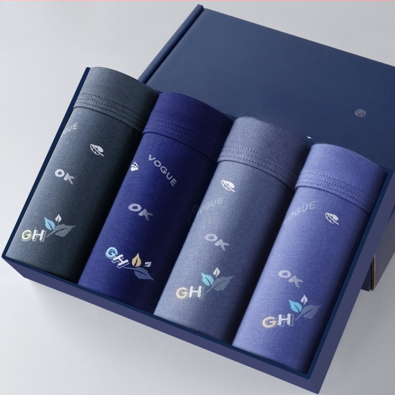 Vyrų antibakteriniai medvilniniai bokseriai su vidutinio aukščio liemeniu, 90–95% medvilnės