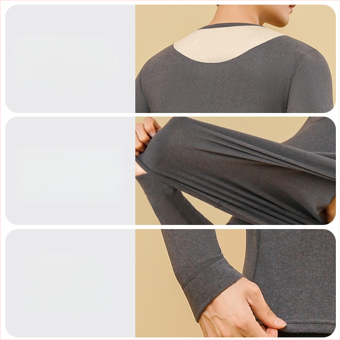 Unisex terminis komplektas iš Down Silk, be siūlių, apvali kaklo, ilgos rankovės, storis 251-300 g/m2, tinka kaip pagrindinis sluoksnis arba išorinis drabužis