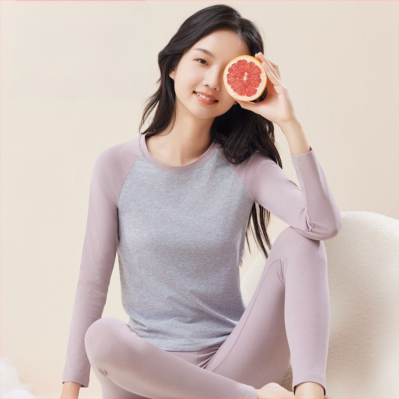 Dvipusis šilumos komplektas paauglių mergaitėms: viršus su apvaliu kaklu ir ilgomis rankovėmis + kelnės, viduje pūkuota flisa, fliso audinys, storis 181–200 g/m²