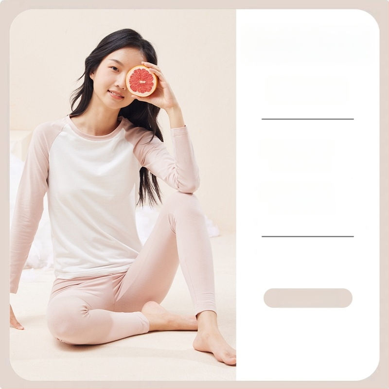 Dvipusis šilumos komplektas paauglių mergaitėms: viršus su apvaliu kaklu ir ilgomis rankovėmis + kelnės, viduje pūkuota flisa, fliso audinys, storis 181–200 g/m²