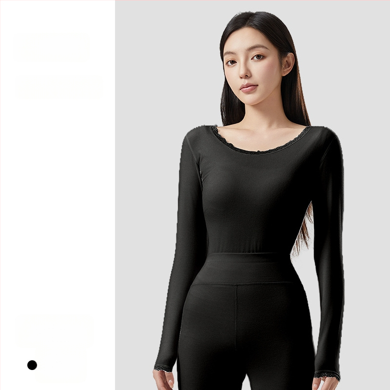 Moteriškas akrilo terminis komplektas su antibakteriniu poveikiu; šiluma storas 201-250 g/m2 su veluro pamušalu; viršus megztinis su ilgomis rankovėmis; apačia kelnes; pagrindinis pluošto kiekis 30-50%.