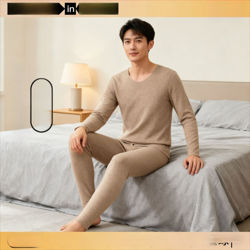 Unisex kasmyro terminis apatinis komplektas – fliso pamušalas, antibakterinis ir šildojošas; dviejų sluoksnių be siūlių viršūnė su apvaliu kaklu ir ilgomis rankovėmis, kelnės