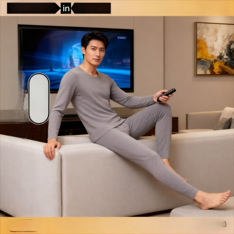 Unisex kasmyro terminis apatinis komplektas – fliso pamušalas, antibakterinis ir šildojošas; dviejų sluoksnių be siūlių viršūnė su apvaliu kaklu ir ilgomis rankovėmis, kelnės