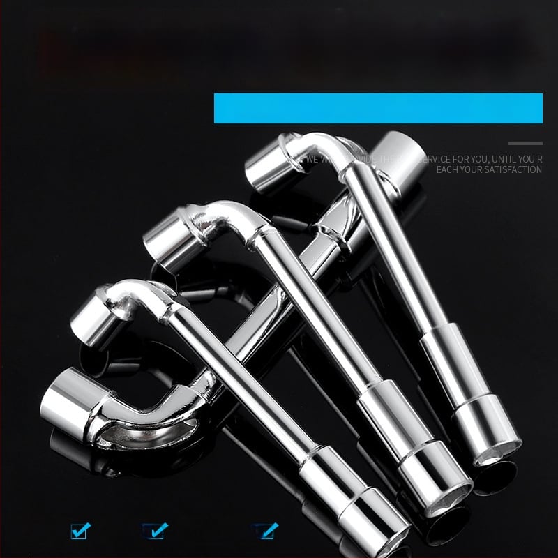 Bangli L-образен гнездо-гаечен ключ с 7-образен двоен глава дизайн, външен шестостен, 45# стомана, Allen ключ