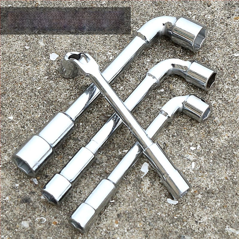 Bangli L-образен гнездо-гаечен ключ с 7-образен двоен глава дизайн, външен шестостен, 45# стомана, Allen ключ