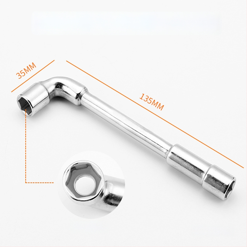 Bangli L-образен гнездо-гаечен ключ с 7-образен двоен глава дизайн, външен шестостен, 45# стомана, Allen ключ