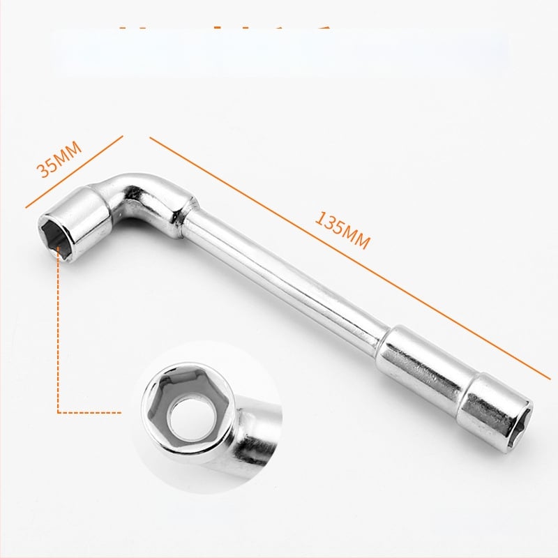 Bangli L-образен гнездо-гаечен ключ с 7-образен двоен глава дизайн, външен шестостен, 45# стомана, Allen ключ