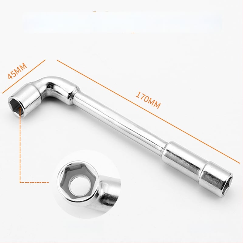 Bangli L-образен гнездо-гаечен ключ с 7-образен двоен глава дизайн, външен шестостен, 45# стомана, Allen ключ