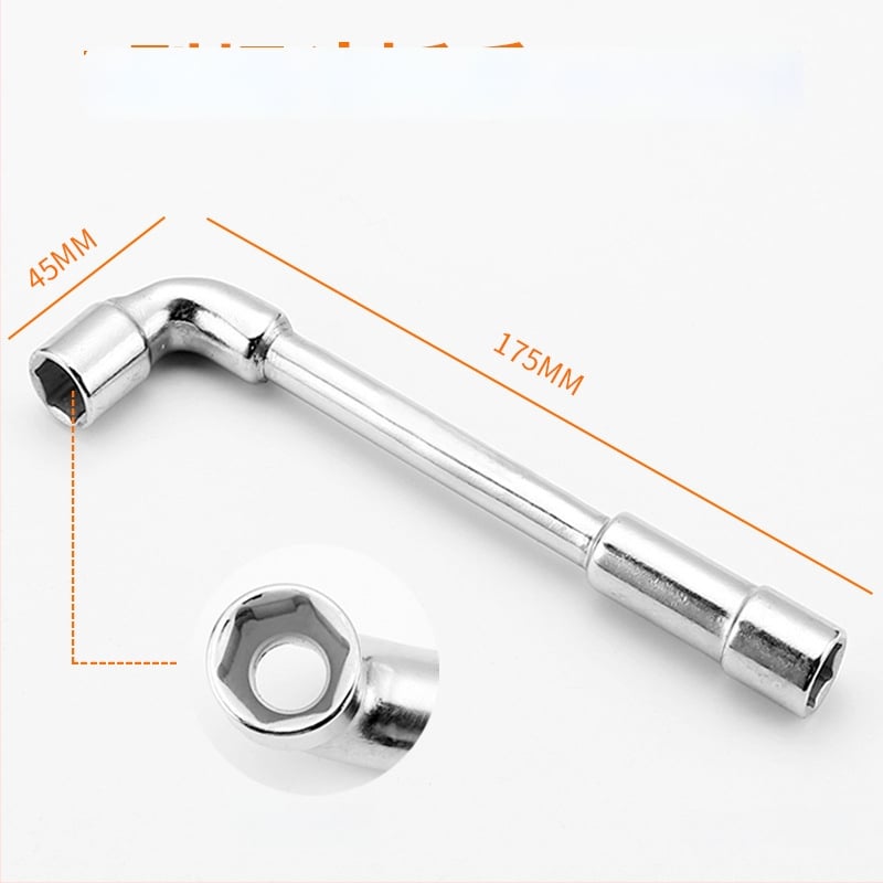 Bangli L-образен гнездо-гаечен ключ с 7-образен двоен глава дизайн, външен шестостен, 45# стомана, Allen ключ