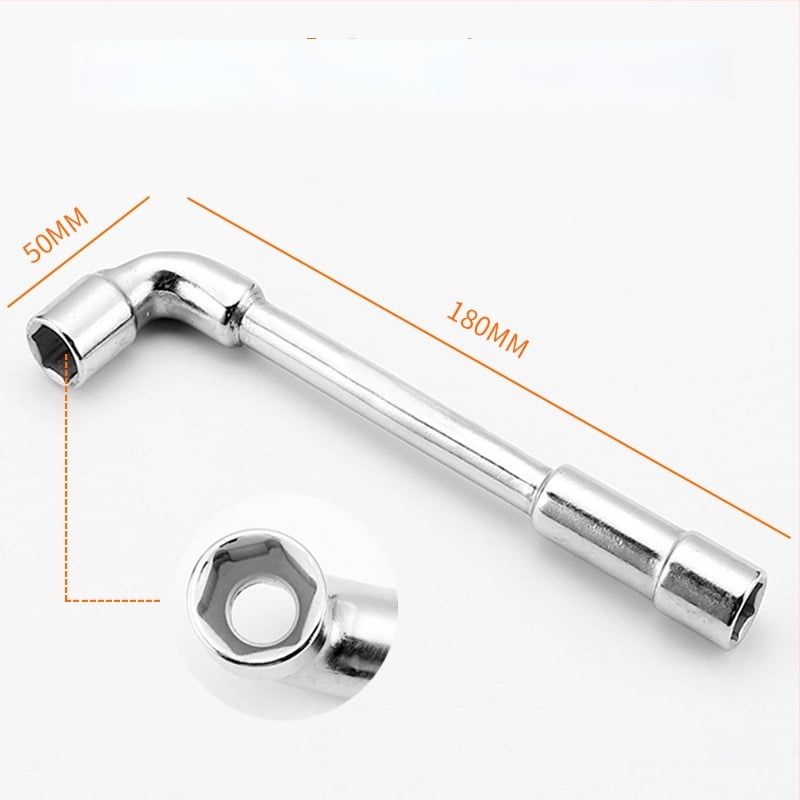 Bangli L-образен гнездо-гаечен ключ с 7-образен двоен глава дизайн, външен шестостен, 45# стомана, Allen ключ