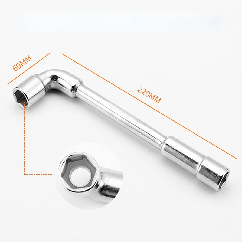 Bangli L-образен гнездо-гаечен ключ с 7-образен двоен глава дизайн, външен шестостен, 45# стомана, Allen ключ