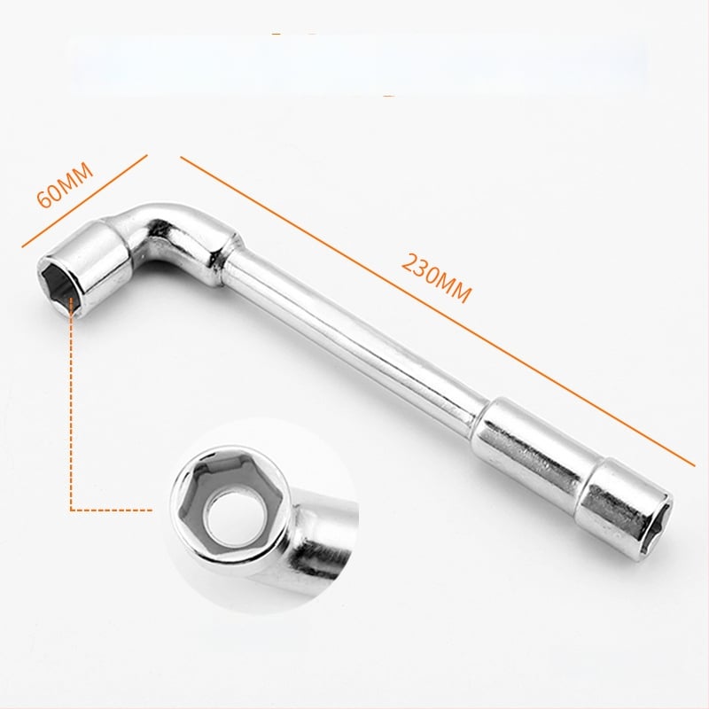 Bangli L-образен гнездо-гаечен ключ с 7-образен двоен глава дизайн, външен шестостен, 45# стомана, Allen ключ
