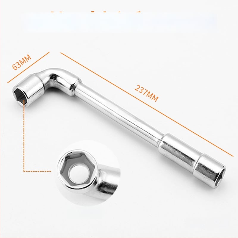 Bangli L-образен гнездо-гаечен ключ с 7-образен двоен глава дизайн, външен шестостен, 45# стомана, Allen ключ
