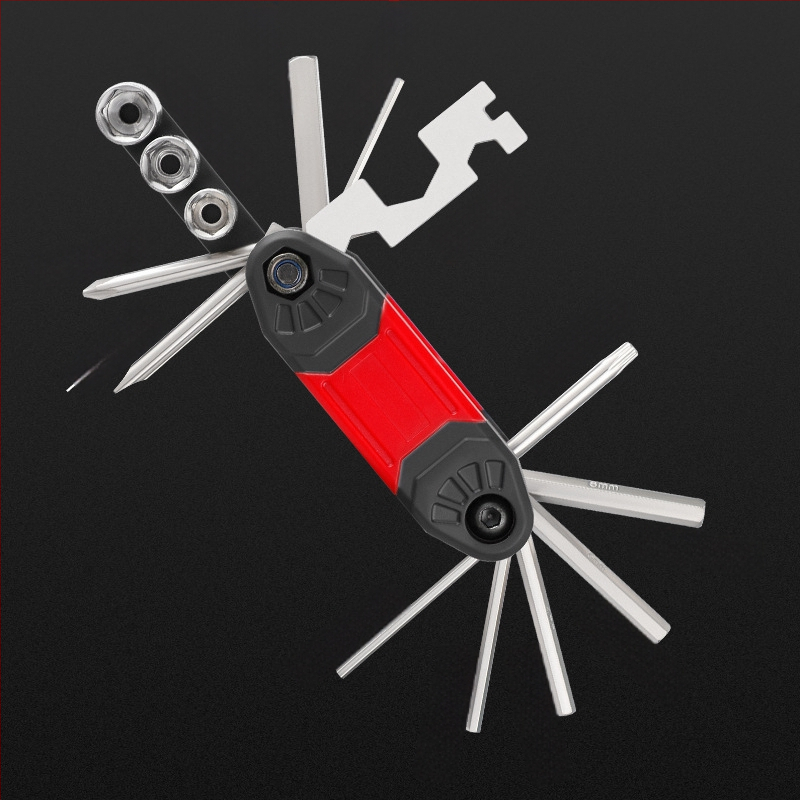 JetCool 16-in-1 komplekts velosipēdu remonta instrumentiem ar hex uzgaļiem, pielāgojams, kombinēts iepakojums, materiāls elektroplēts oglekļa tērauds + ABS, licencēta privātā zīmola