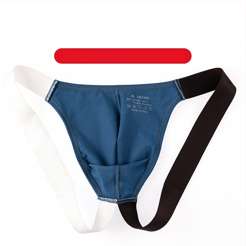 Meeste T-back puuvillane aluspesu, hingav, 3D U-kujuline tasku, madal talje