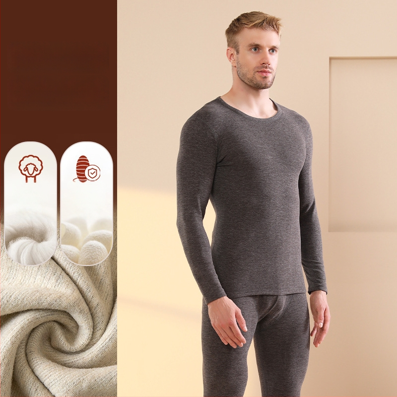 Vyrų terminis komplektas su velveto viduje, katijoninis poliesteris, storis 251-300 g/m², elastinis, ruduo-zima