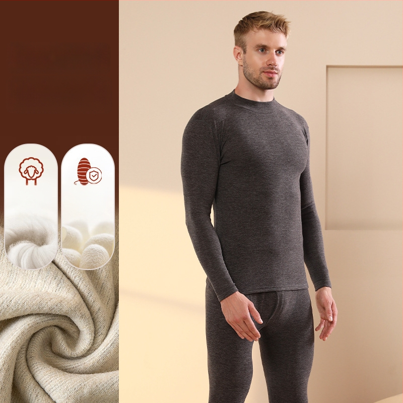 Vyrų terminis komplektas su velveto viduje, katijoninis poliesteris, storis 251-300 g/m², elastinis, ruduo-zima