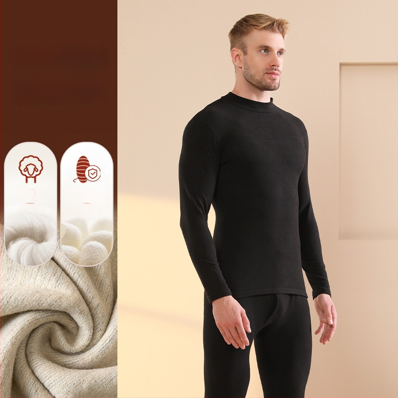 Vyrų terminis komplektas su velveto viduje, katijoninis poliesteris, storis 251-300 g/m², elastinis, ruduo-zima