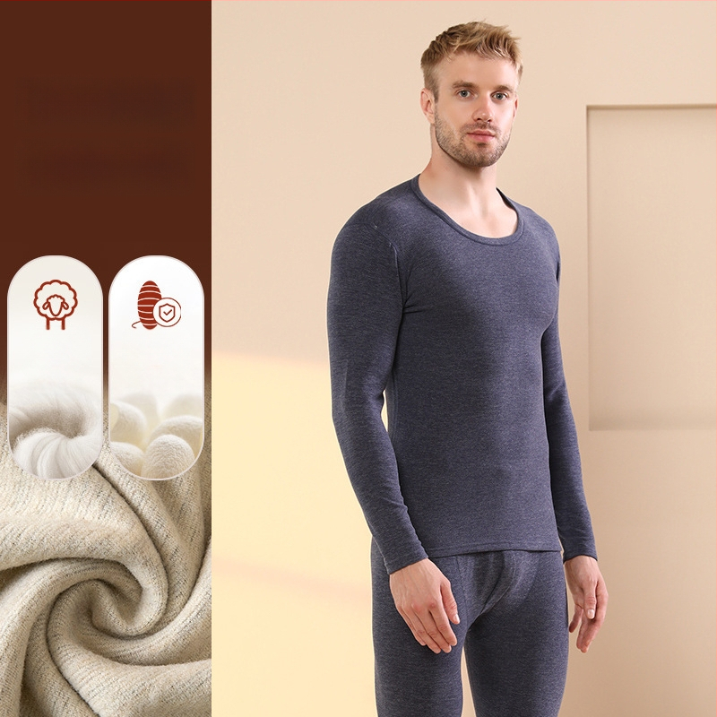 Vyrų terminis komplektas su velveto viduje, katijoninis poliesteris, storis 251-300 g/m², elastinis, ruduo-zima