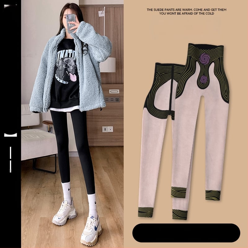 Haizivju printa legingi, Chenille audums ar spandeksu, brīvs piegriezums, rudens 2024